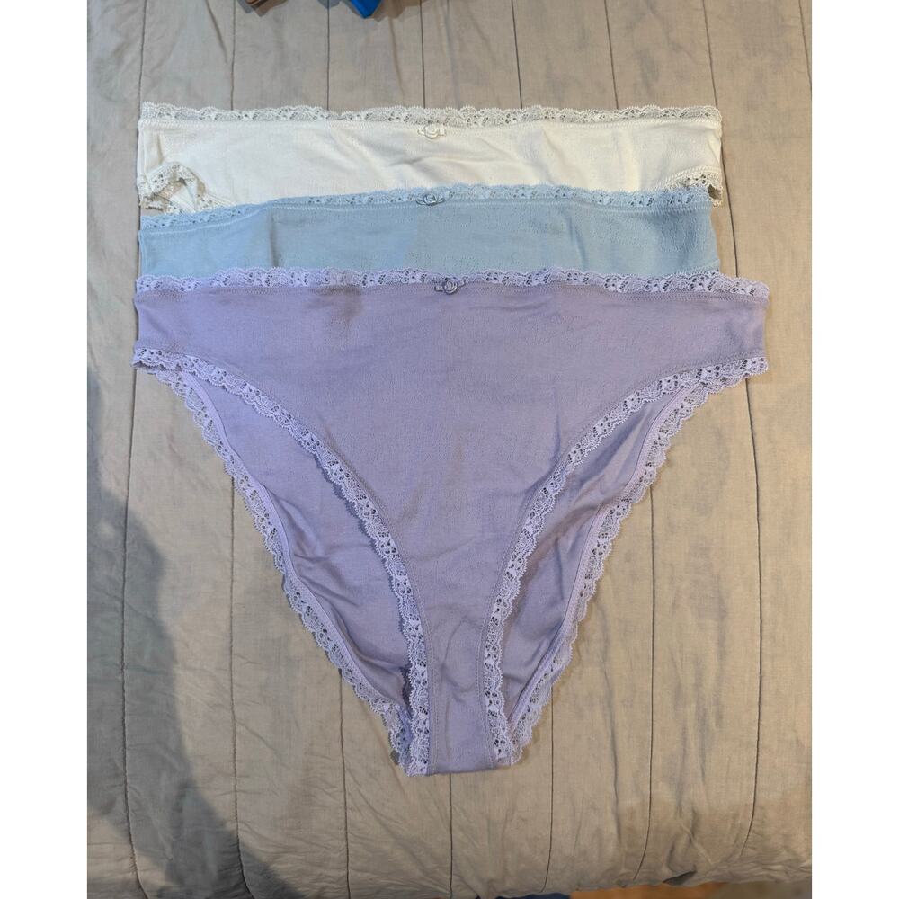 3 Skims Size 4x Lace Pointelle Briefs NWT Panties bundle Lavender bone sky